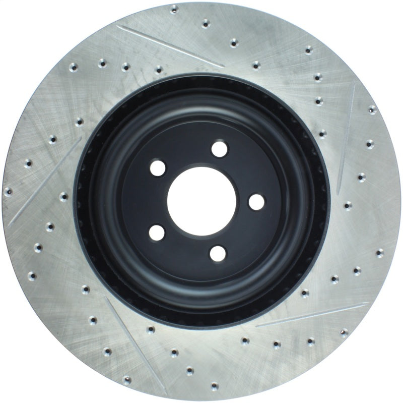 StopTech Slotted &amp; Drilled Sport Brake Rotor - 2015 Ford Mustang GT - Front Right - 127.61116R