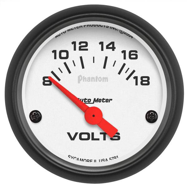 Autometer Phantom 52mm 8-18V Electronic Voltmeter Gauge - 5791