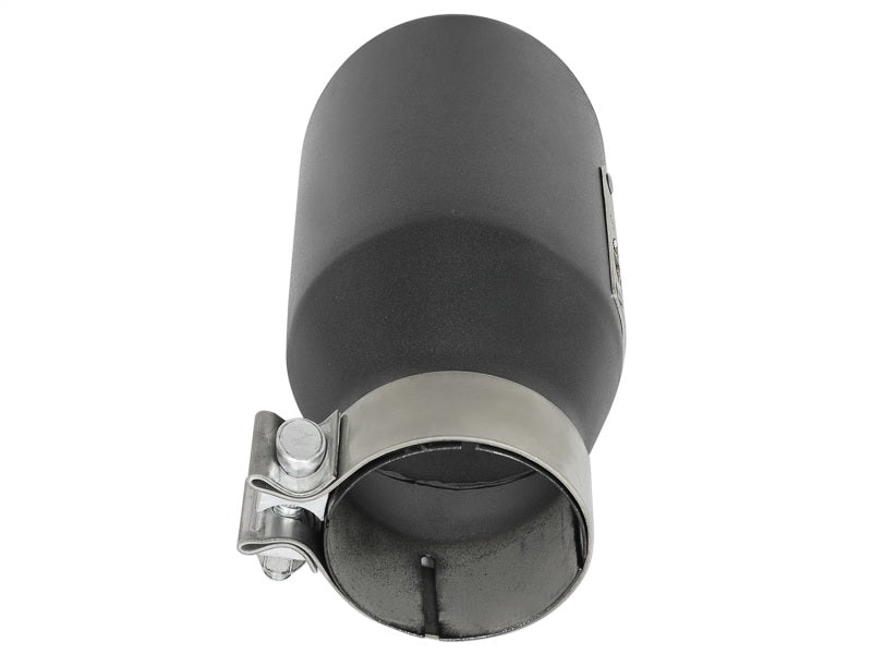 aFe MACH Force-Xp 3in 304 SS Metallic Black Exhaust Tip 3in In x 4-1/2in Out x 9in L Bolt-On Left - 49T30452-B091