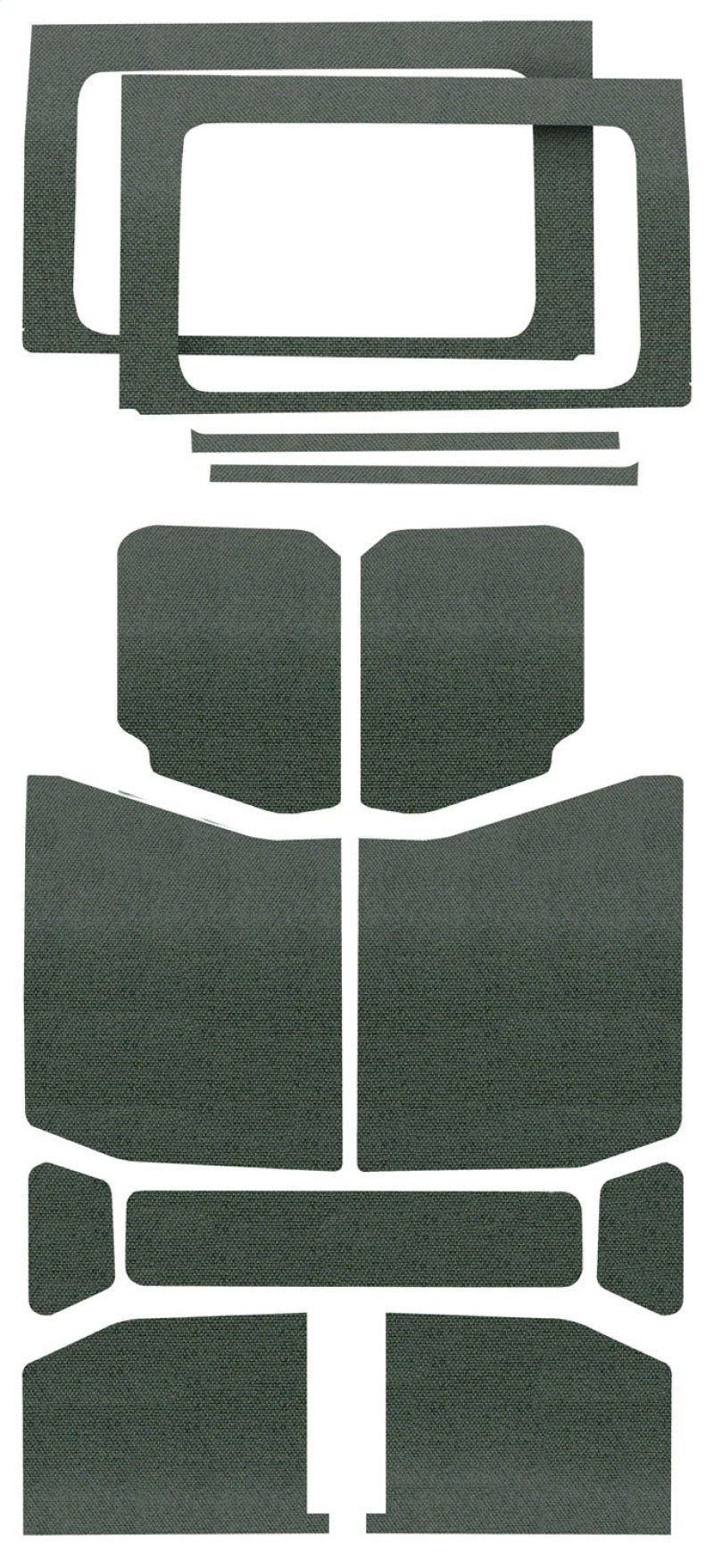 DEI 18-23 Jeep Wrangler JL 4-Door Boom Mat Complete Headliner Kit - 13 Piece - Gray - 50179