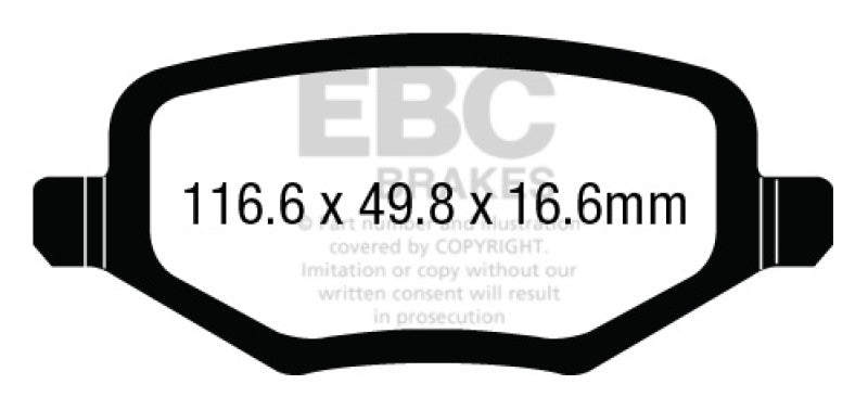 EBC 12+ Chrysler Town & Country 3.6 Ultimax2 Rear Brake Pads - UD1657
