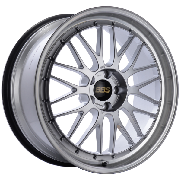 BBS LM 20x9.5 5x114.3 ET40 CB66 Diamond Silver Center Diamond Cut Lip Wheel - LM238DSPK by BBS - front view
