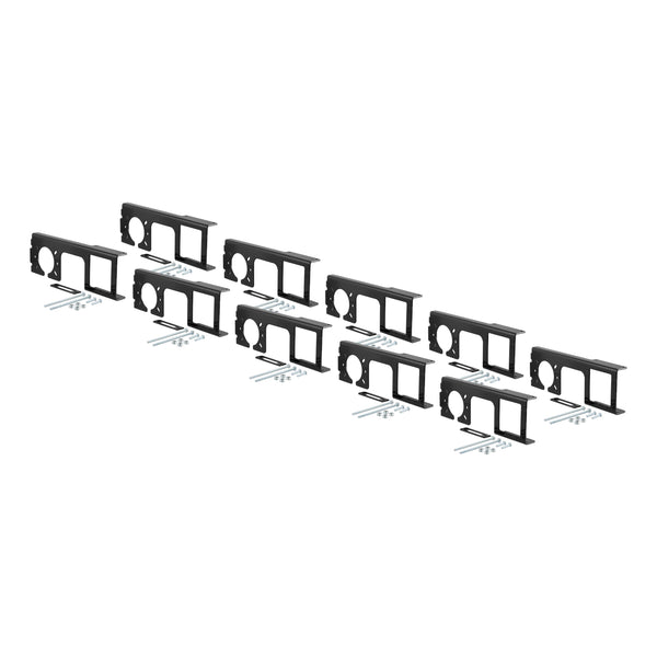 CURT 58000010 Easy-Mount Vehicle Trailer Wiring Connector Mounting Bracket, 2-Inch Receiver, 4 or 5-Way Flat, 6 or 7-Way Round, 10-Pack