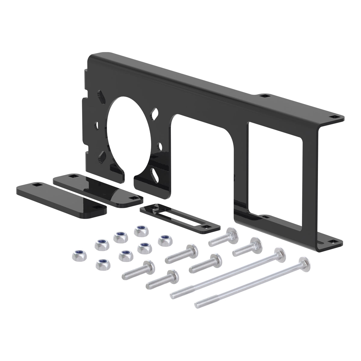 CURT 58000 Easy-Mount Vehicle Trailer Wiring Connector Mounting Bracket for 2-Inch Receiver, 4 or 5-Way Flat, 6 or 7-Way Round
