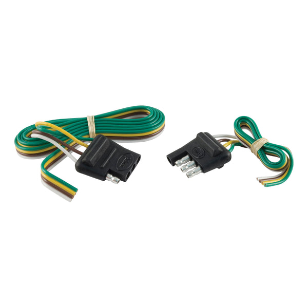 CURT 58042 4-Pin Flat Wiring Harness, 48-Inch Vehicle-Side, 12-Inch Trailer-Side Wires