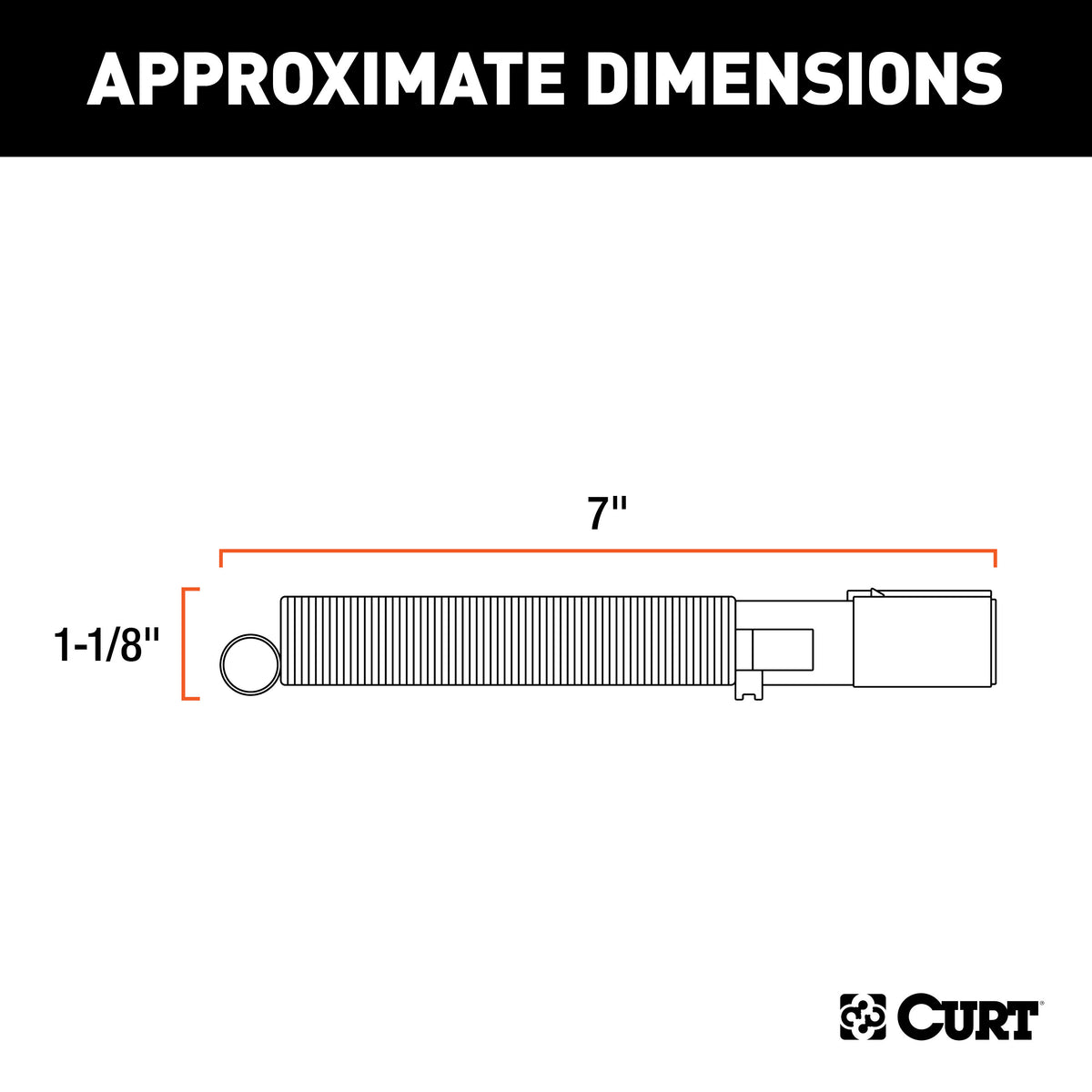 CURT 58082 Trailer-Side 6-Pin Round Wiring Harness Plug with Spring