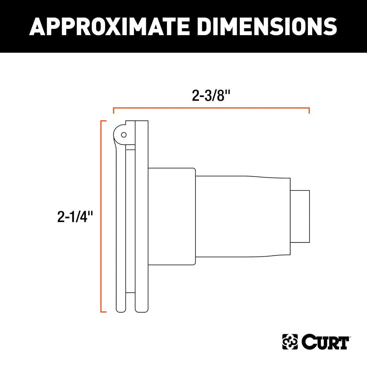 CURT 58090 Vehicle-Side 6-Pin Round Trailer Wiring Harness Socket