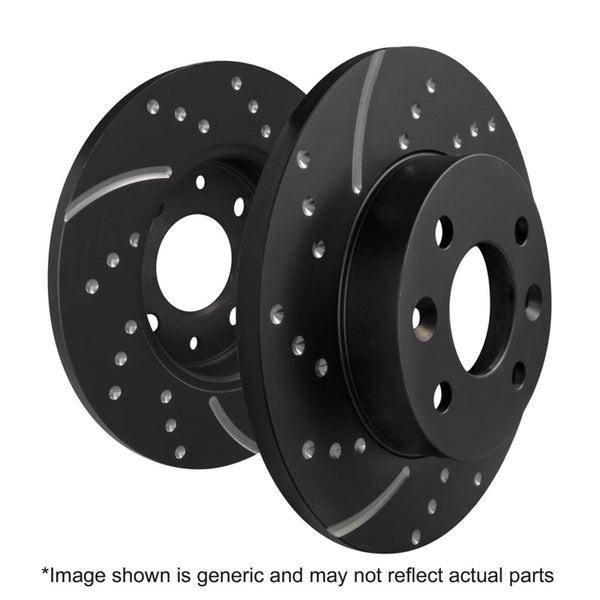 EBC 2018+ Hyundai Veloster (2nd Gen) 2.0L GD Sport Rear Rotors - GD7778 for 2017-2024 Kia Niro - front view