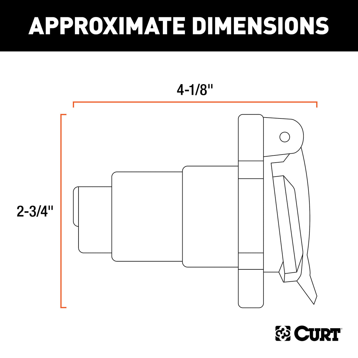 CURT 58151 Vehicle-Side 7-Pin RV Blade Trailer Wiring Harness Connector