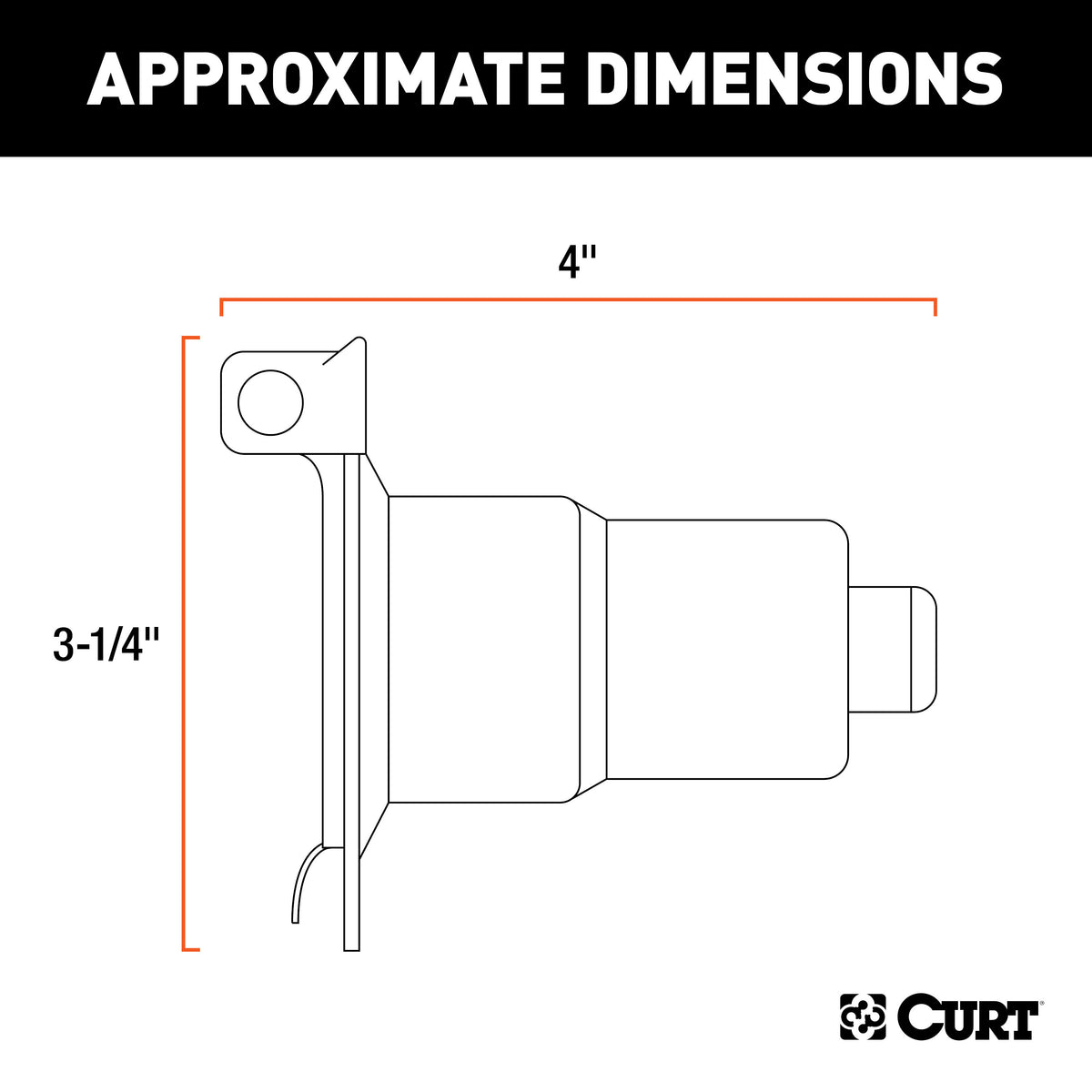 CURT 58220 Vehicle-Side 7-Pin RV Blade Trailer Wiring Harness Connector