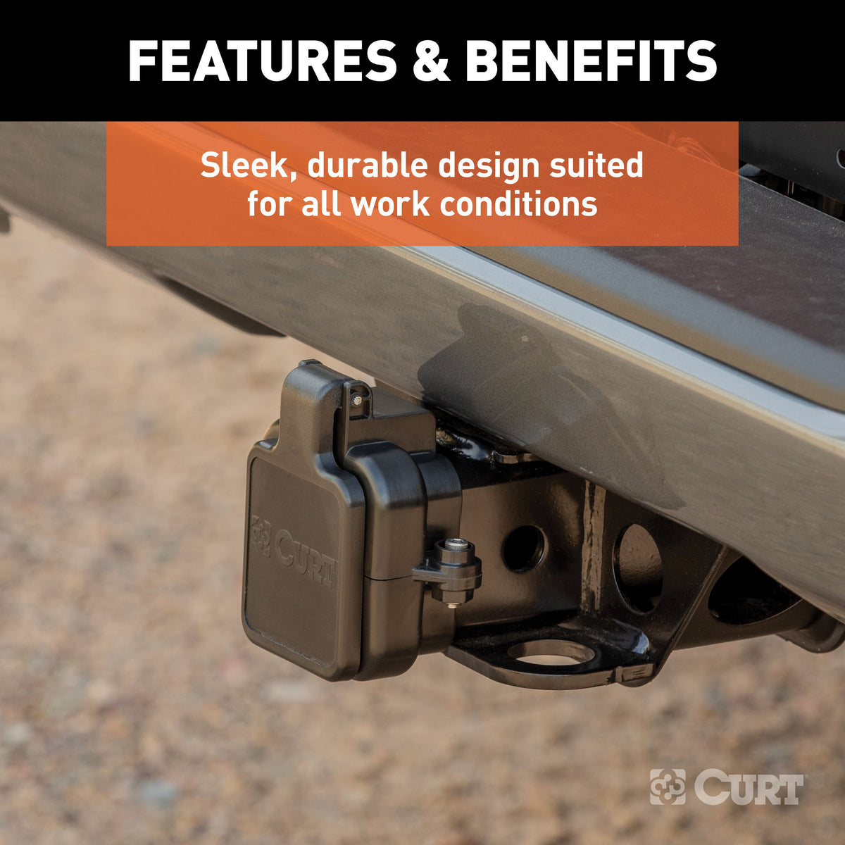 CURT 58267 Protective Tailgate Sensor with 2" Hitch Cap, Fits Select Cherolet Multi-Flex, GMC MultiPro