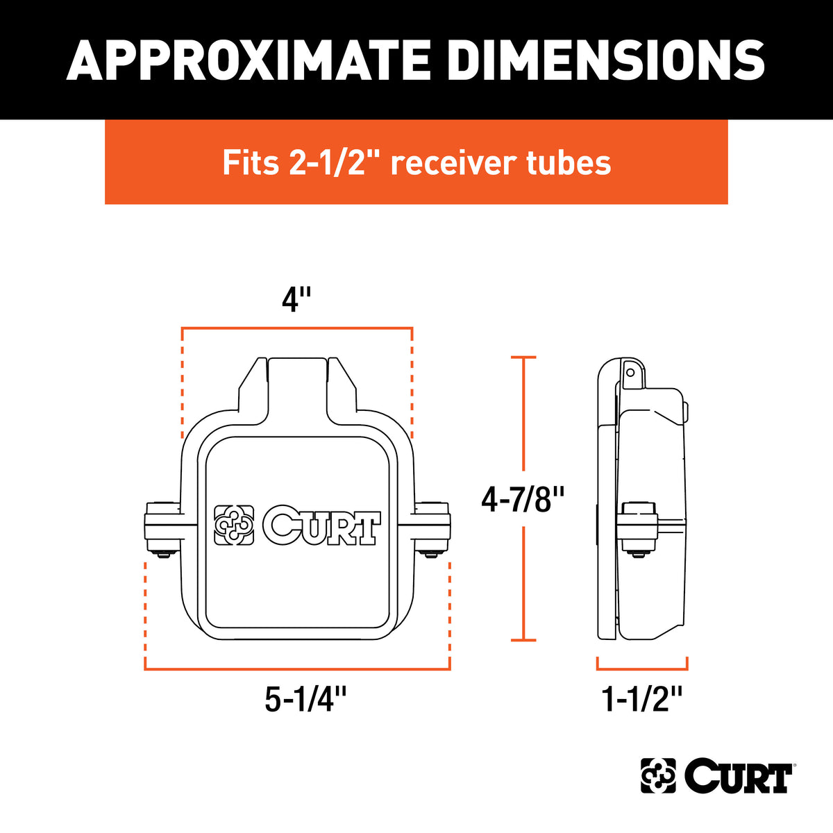 CURT 58268 Protective Tailgate Sensor with 2-1/2" Hitch Cap, Fits Select Chevrolet Multi-Flex, GMC Multi-Pro