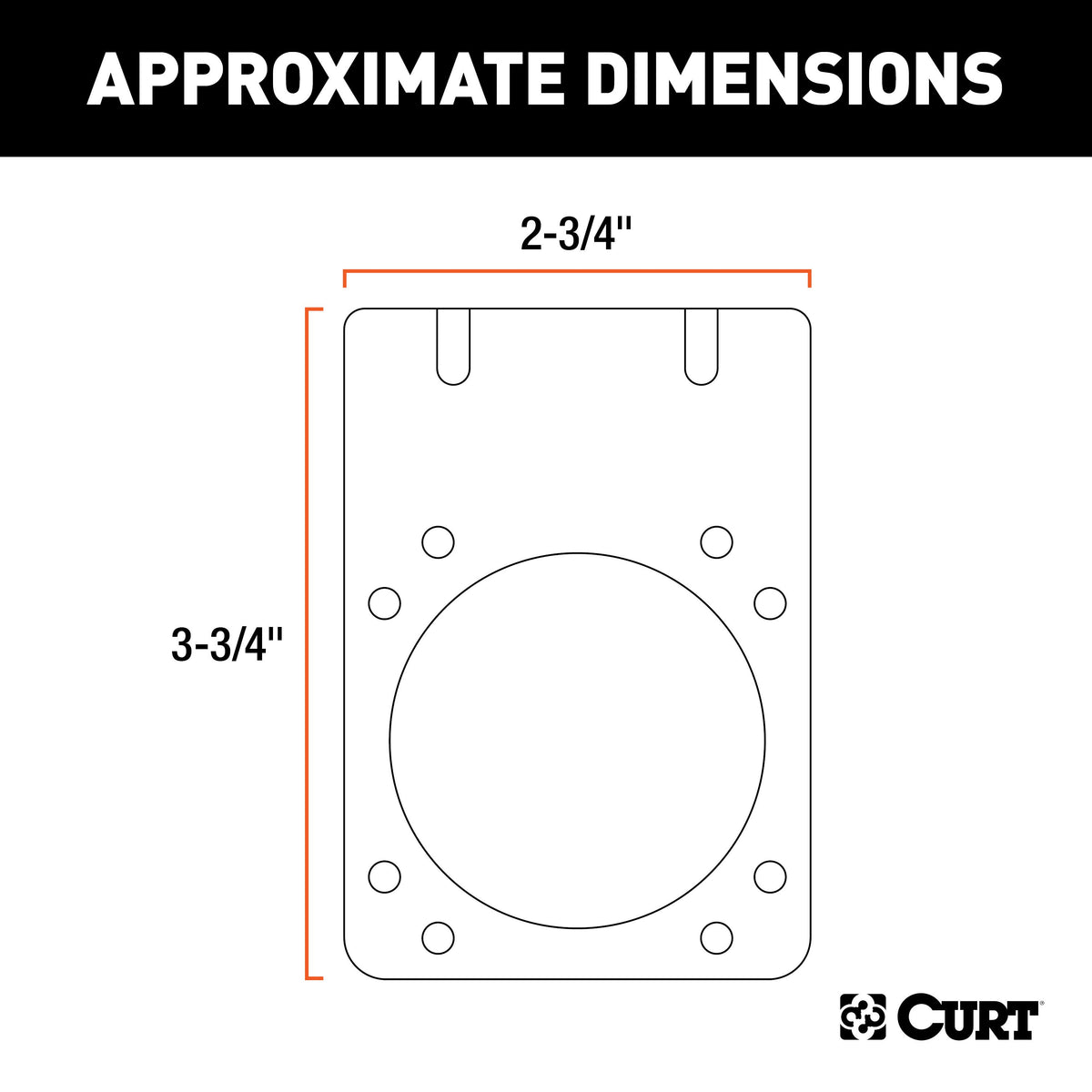 CURT 58291 Vehicle-Side Trailer Wiring Harness Mounting Bracket for 7-Way RV Blade