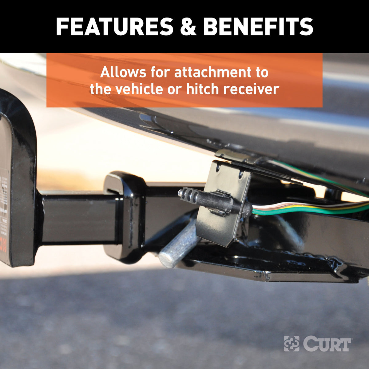 CURT 58301 Vehicle-Side Trailer Wiring Harness Mounting Bracket for 4-Way Flat