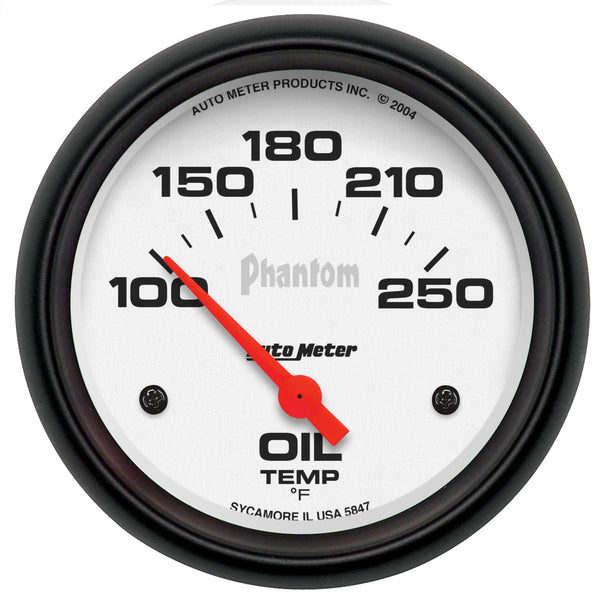 AutoMeter Gauge Oil Temp 2-5/8in. 100-250 Deg. F Electric Phantom - 5847