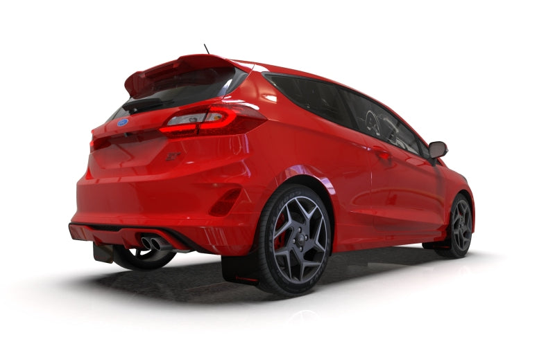 Rally Armor 18-23 Ford Fiesta ST MK8 Black UR Mud Flap w/Red Logo - MF60-UR-BLK/RD