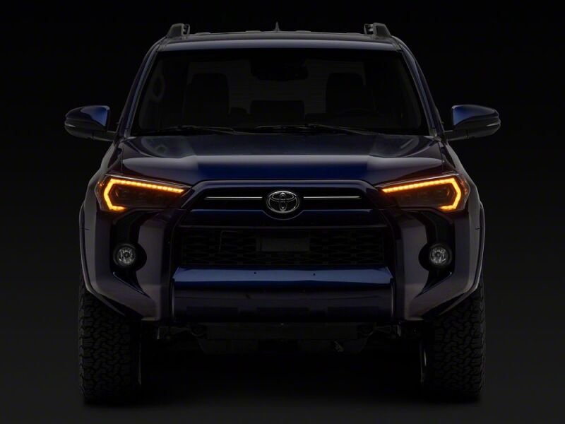 Raxiom 14-24 Toyota 4Runner CXR Series LED Headlights with Amber DRL- Black Housing- Clear Lens - TR33857 - close-up view 5