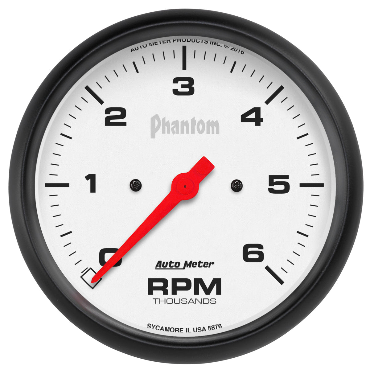 AutoMeter Phantom 5in. 0-6K RPM In-Dash Tachometer Gauge - 5876
