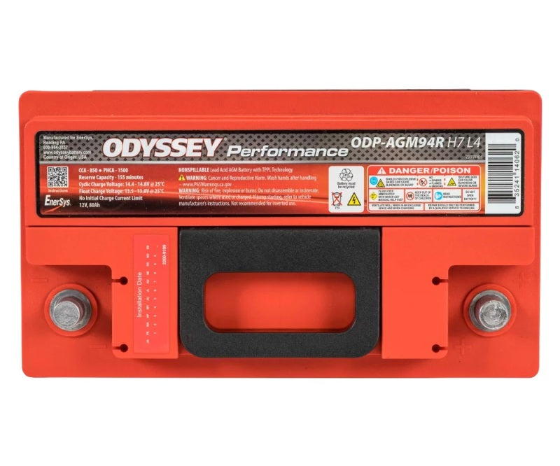 Odyssey Battery Auto/Truck/Heavy Duty & Commercial Performance AGM Battery (94R-850) - ODP-AGM94R H7 L4