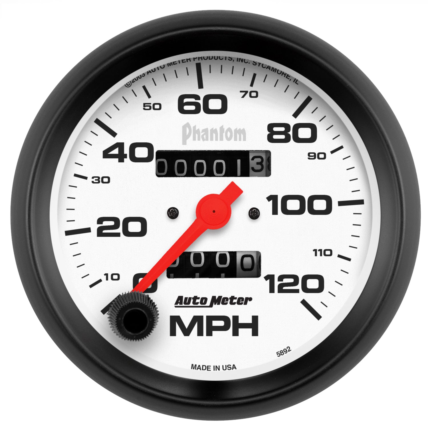 Autometer Phantom 3-3/8in 120MPH Speedometer Gauge - Mechanical Full Sweep - 5892