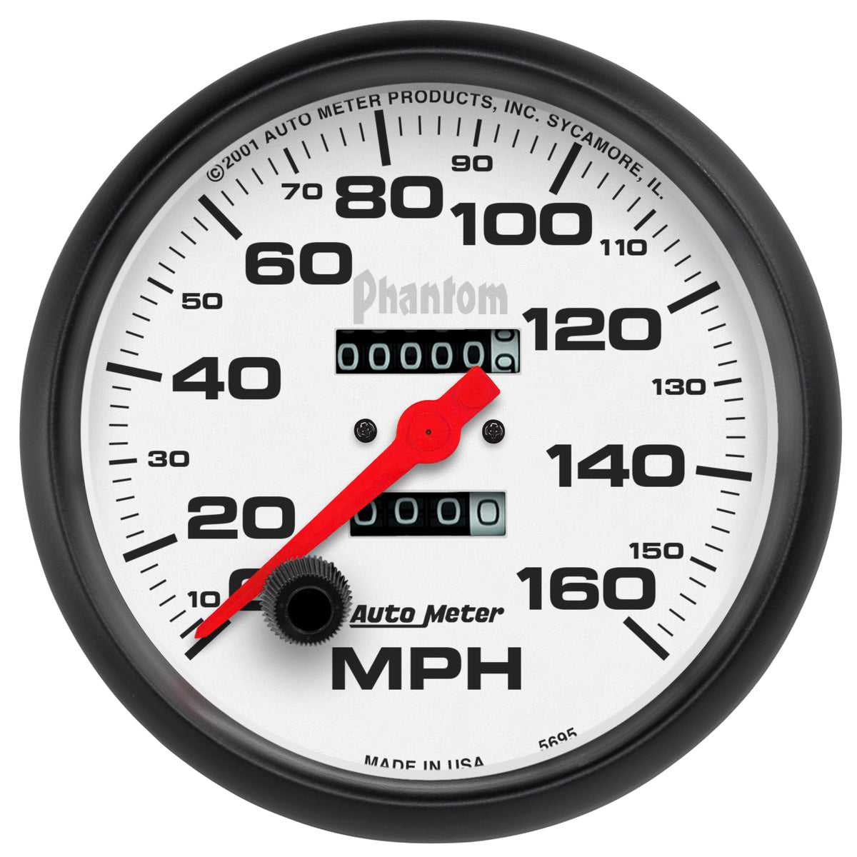 Autometer Phantom 5in 160 MPH In-Dash Mechanical Speedometer - 5895