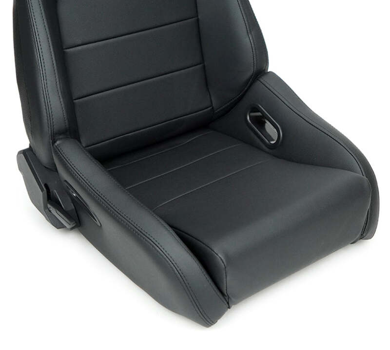 NRG Omega Reclinable Racing Seat (Pair) Black with Black Carbon Vinyl Back - RSC-750BK/BK L/R - close-up view 2 3 4 5