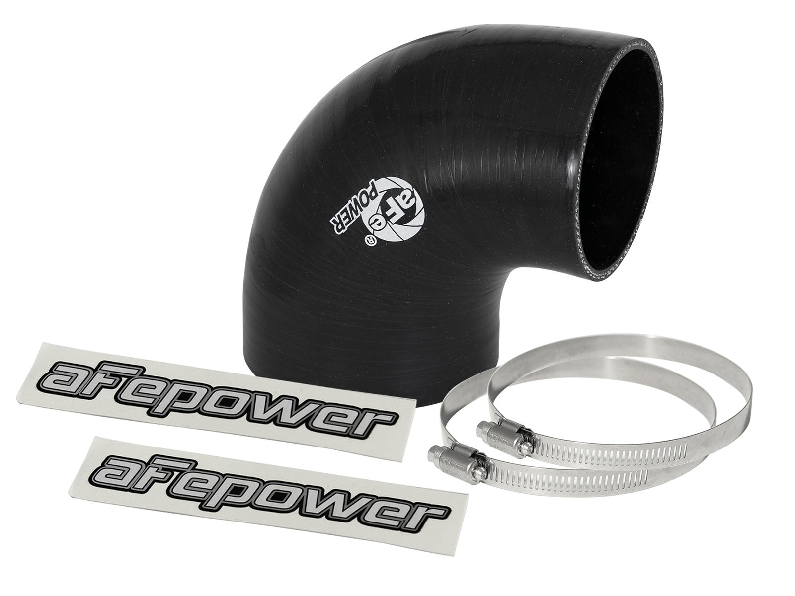 afe Magnum FORCE Intake Coupling Kit (3-1/2 IN to 3 IN ID x 90 Deg.) Elbow Reducing Coupler - Black - 59-00068