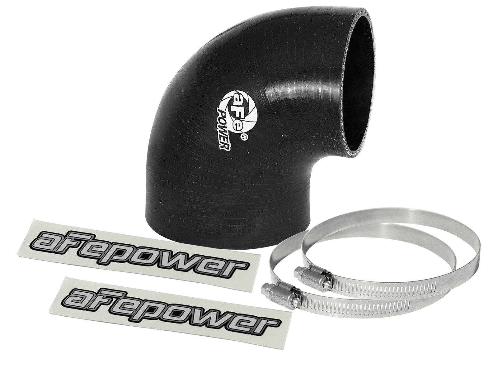 aFe Magnum FORCE CAI Univ. Silicone Coupling Kit (3.5in. ID to 3in. ID) 90Deg. Elbow Reducer - Black - 59-00072