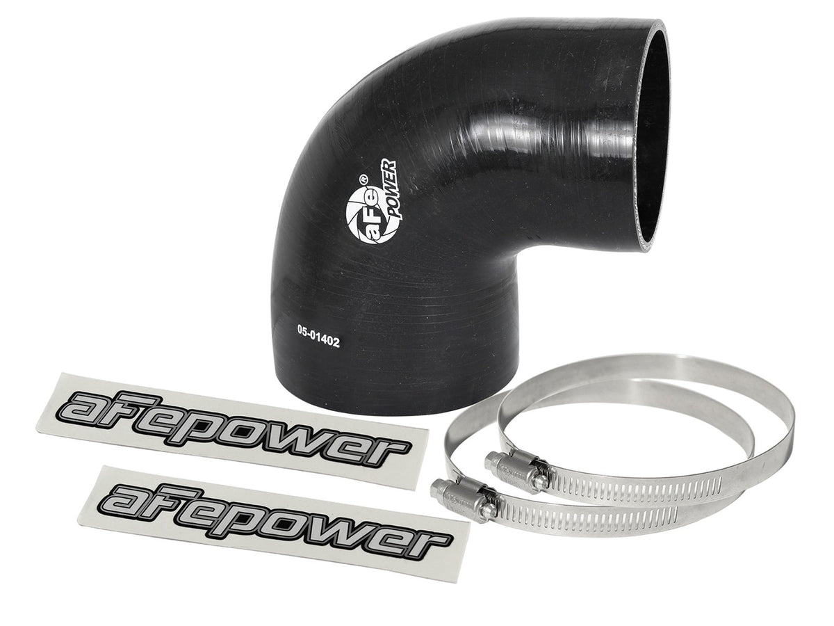 afe Magnum FORCE Intake Coupling Kit (4 IN ID to 3-3/8 IN ID x 90 Deg.) Elbow Coupler - Black - 59-00073