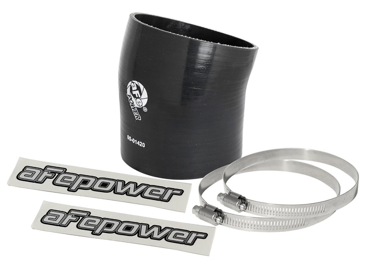 afe Magnum FORCE Intake Coupling Kit (4-1/4 IN ID to 3-7/8 IN ID x 17 Deg.) Elbow Coupler - Black - 59-00082