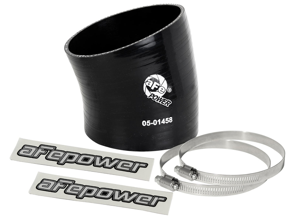 afe Magnum FORCE Intake Coupling Kit (3-1/2IN ID to 3-1/4 IN ID x 15 Deg.) Elbow Coupler - Black - 59-00090