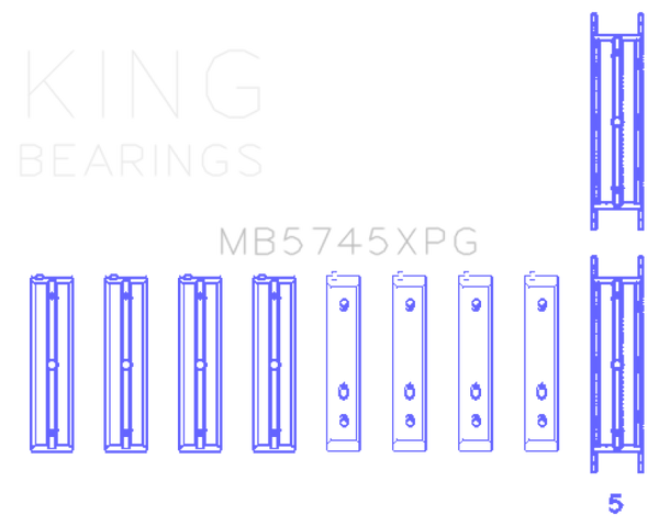 King Subaru FA20 FB20 - Size .025 Oversized Performance Tri-Metal Main Bearing Set - MB5745XPG.026