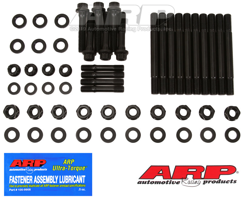 ARP Chevrolet Small Block w/ 4-Bolt Front &amp; Rear Caps Main Stud Kit - Black - 134-5602