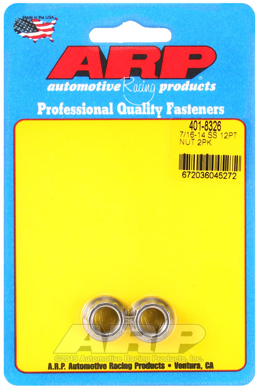 ARP 7/16-14 SS 12pt nut kit - 401-8326