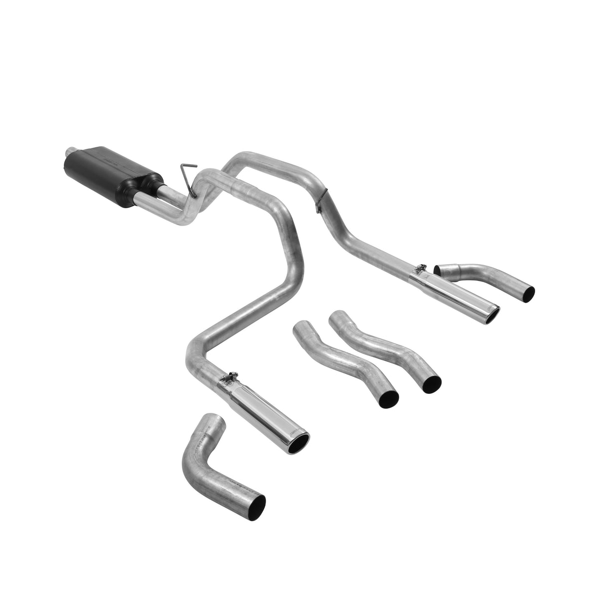 Flowmaster American Thunder Cat-Back Exhaust System - 1994-2002 Dodge Ram 2500/Ram 3500/Ram 1500 - Polished Tips - 3"x13" - 2.5" Inlet - 17429 - 5
