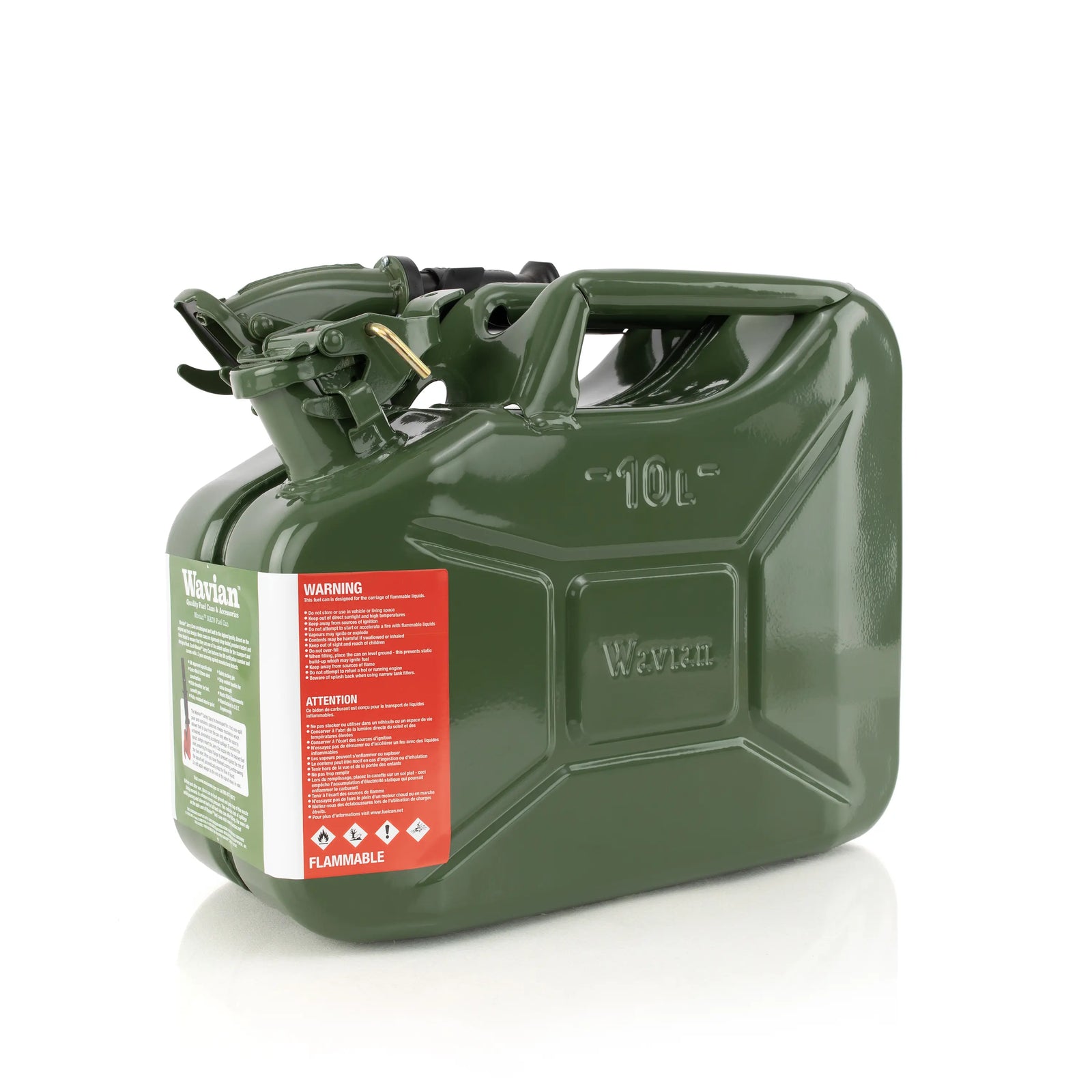 Wavian Olive Drab 10 litre steel jerry can 3014 — main view