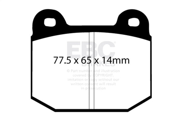 EBC 08+ Lotus 2-Eleven 1.8 Supercharged Redstuff Front Brake Pads - DP3197/2C for 2005-2011 Lotus Elise - front view