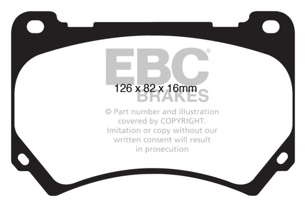 EBC 11+ Hyundai Equus 4.6 Greenstuff Front Brake Pads - DP21849 for 2009-2015 Hyundai Genesis - front view