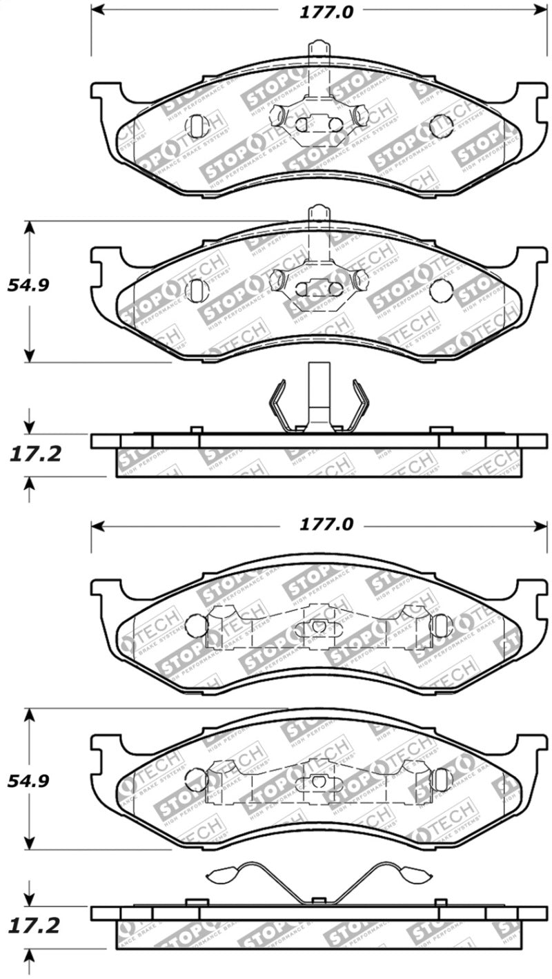 StopTech Street Select Brake Pads - Front/Rear - 305.04770