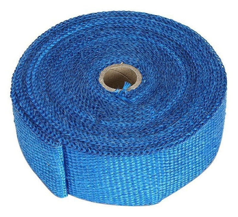 Torque Solution 50in x 2in Universal Fiberglass Exhaust Wrap - Blue - TS-EW-2X50BU