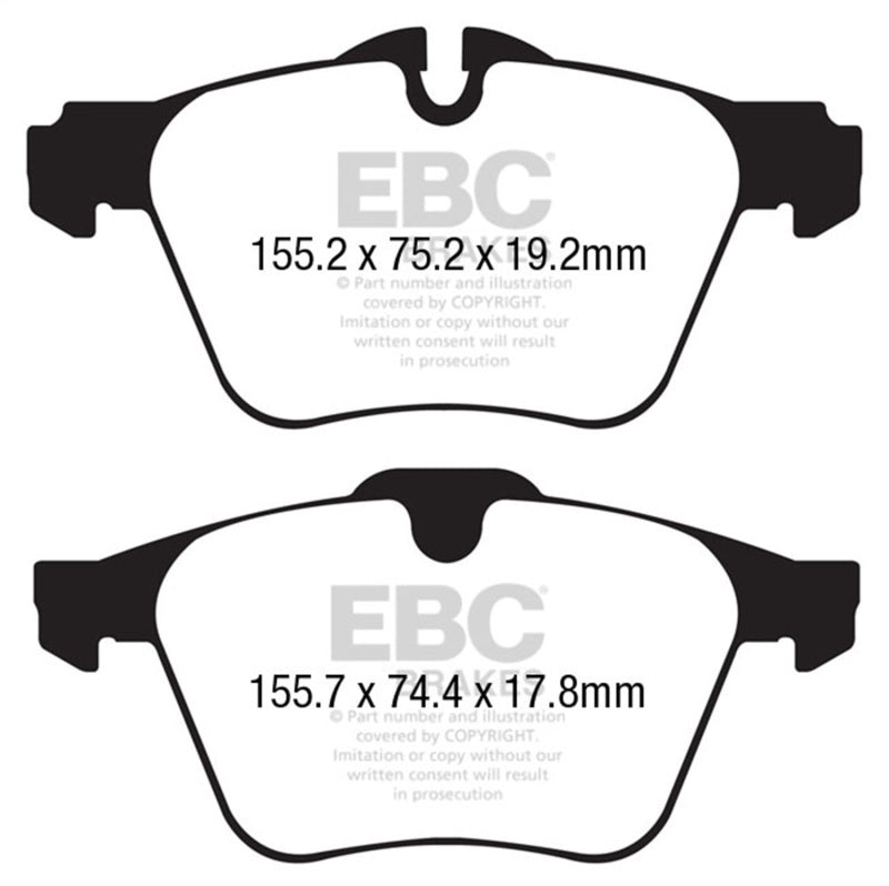 EBC 13+ Jaguar F-Type (Cast Iron Rotors Only) 3.0 Supercharged (340) Redstuff Front Brake Pads - DP32189C