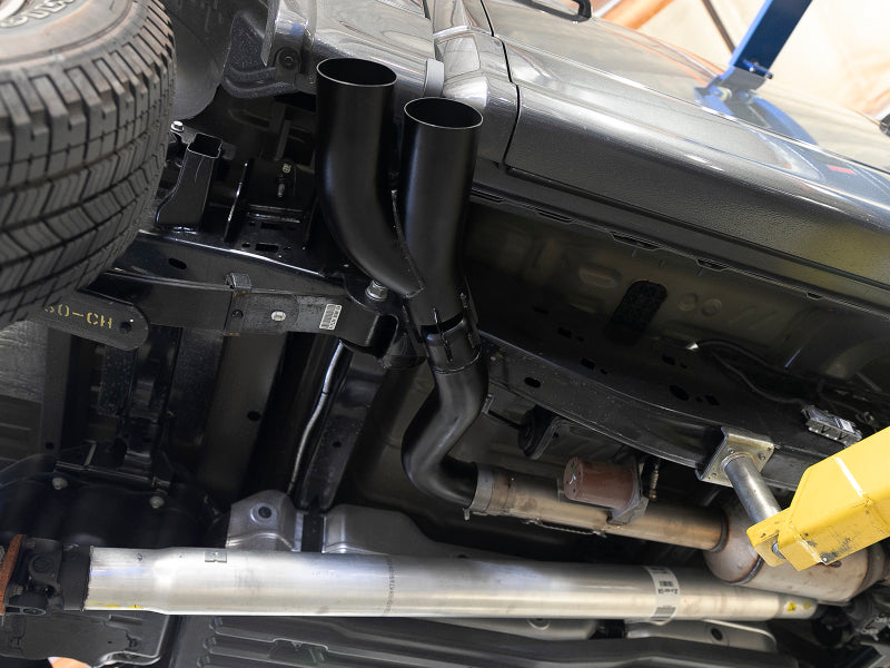 aFe Rebel DPF-Back 409 SS Exhaust System w/Dual Black Tips 18-19 Ford F-150 V6 3.0L (td) - 49-43108-B
