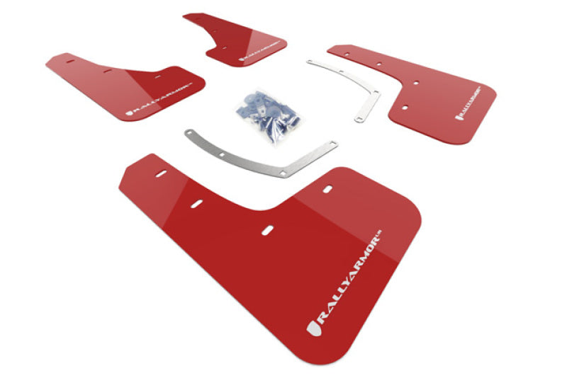 Rally Armor 18-24 Subaru Ascent Red UR Mud Flap w/White Logo - MF49-UR-RD/WH