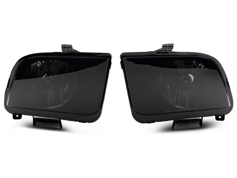 Raxiom 05-09 Ford Mustang Axial Series OEM Style Rep Headlights- Chrome Housing- Smoked Lens - 413415