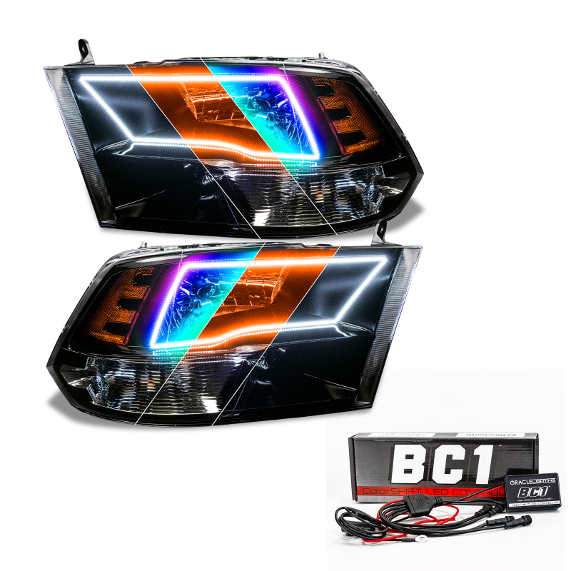 Oracle Lighting 09-18 RAM 1500 Sport Halo Headlights - Blk Housing w/BC1 Controller SEE WARRANTY - 8906-335