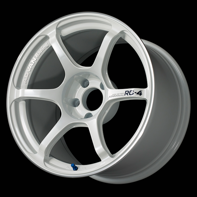 Advan RG-4 18x9.5 +38 5-120 Racing White Metallic &amp; Ring Wheel - YA48J38WWMR