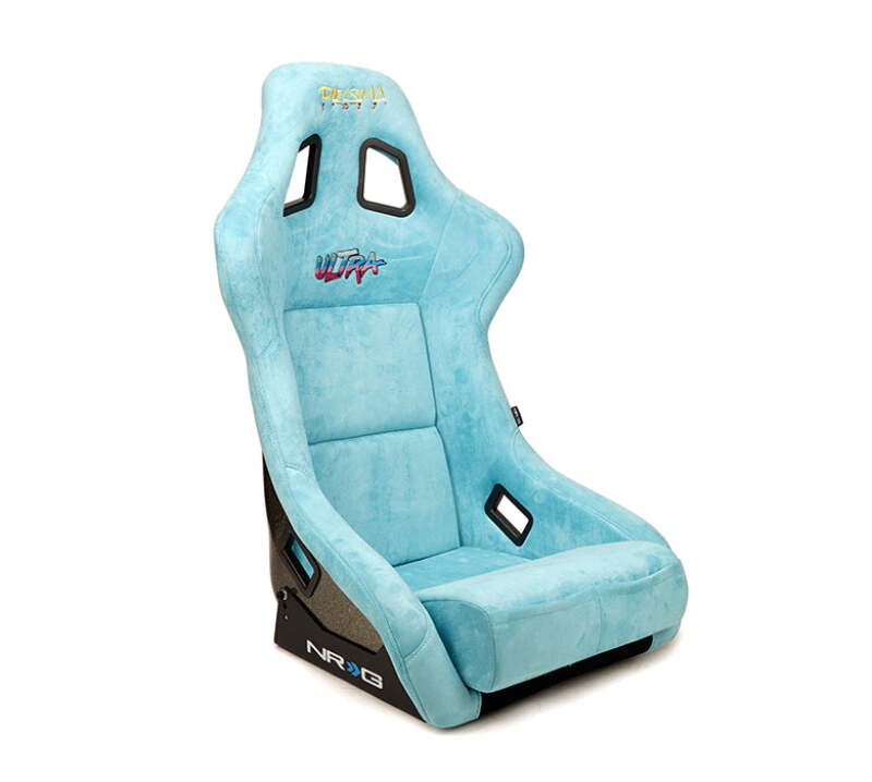 NRG FRP Bucket Seat ULTRA Edition W/ Grey Pearlized Back / Teal Microfiber Material - Large - FRP-302TL-ULTRA - close-up view 2