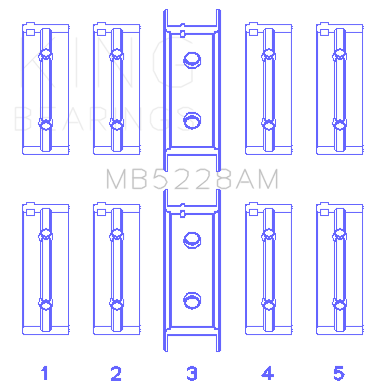 King Engine Bearings Mitsubishi 4G52 (Size +0.50mm) Main Bearing Set - MB5228AM0.5
