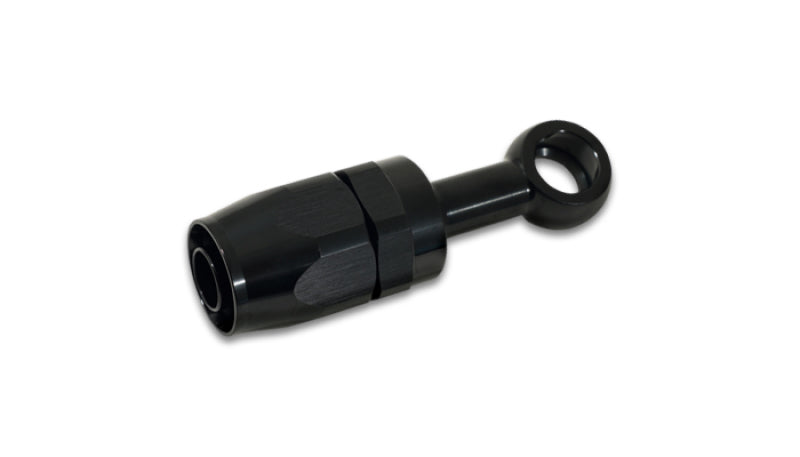 Vibrant -10AN Banjo Hose End Fitting for use with M12 or 7/16in Banjo Bolt - Aluminum Black - 24103