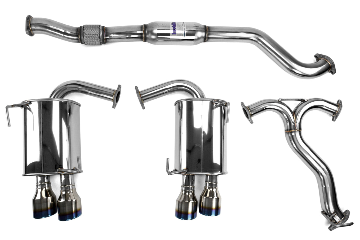 Invidia 15+ Subaru WRX/STI 4Dr Q300 Twin Outlet Rolled Titanium Burnt Quad Tip Cat-Back Exhaust